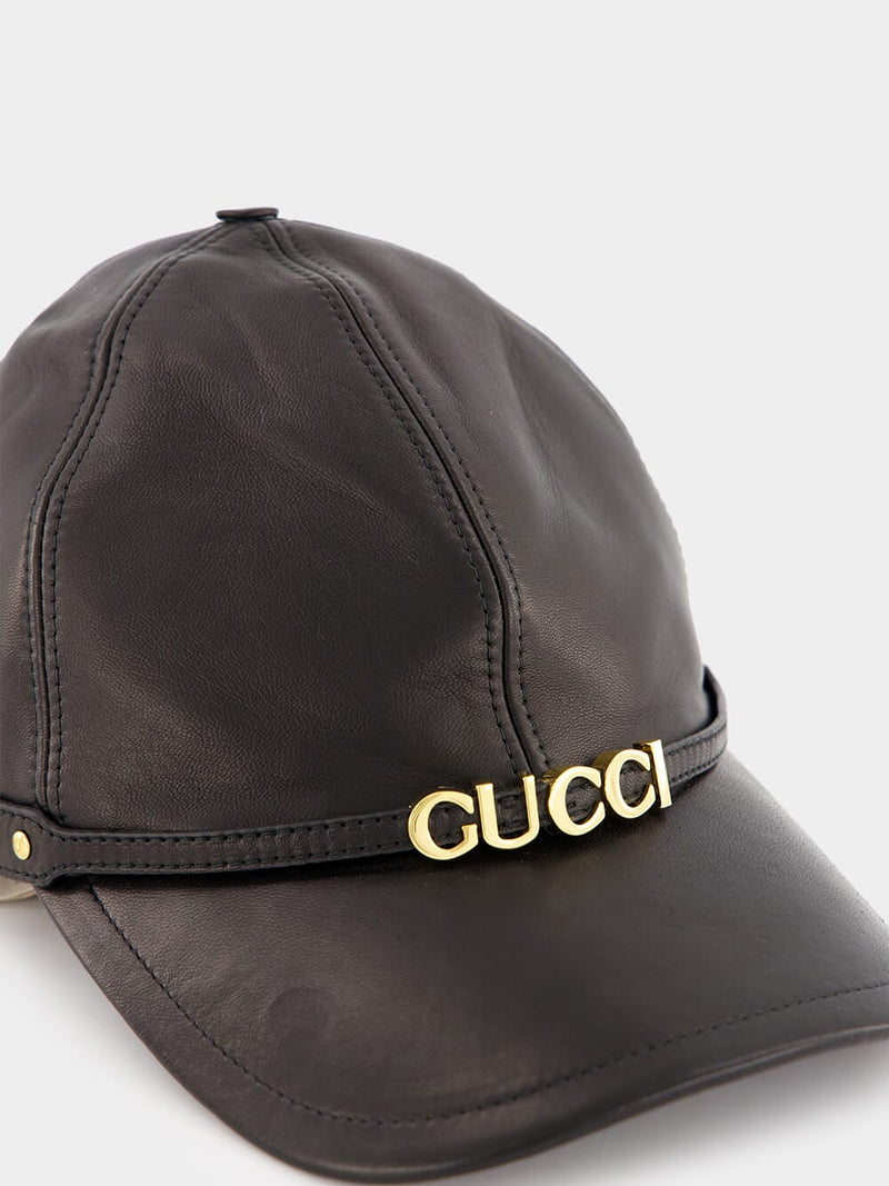 GucciGucci Detail Leather Baseball Hat at Fashion Clinic