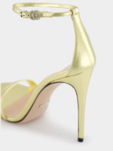 GucciHeeled Metallic 110mm Sandal at Fashion Clinic