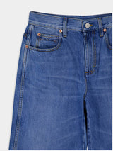GucciHorsebit Washed Denim Jeans at Fashion Clinic