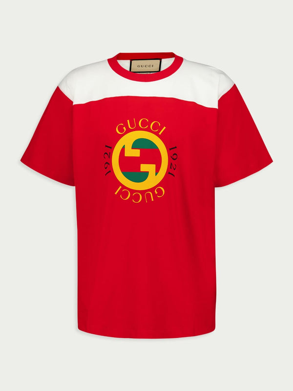 GucciInterlocking G Logo-Print Cotton T-Shirt at Fashion Clinic