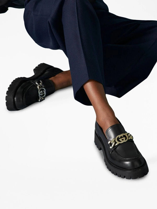 GucciInterlocking G Lug Sole Leather Loafers at Fashion Clinic