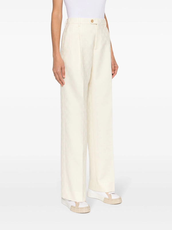 GucciIvory Wide-Leg Tailored Trousers at Fashion Clinic
