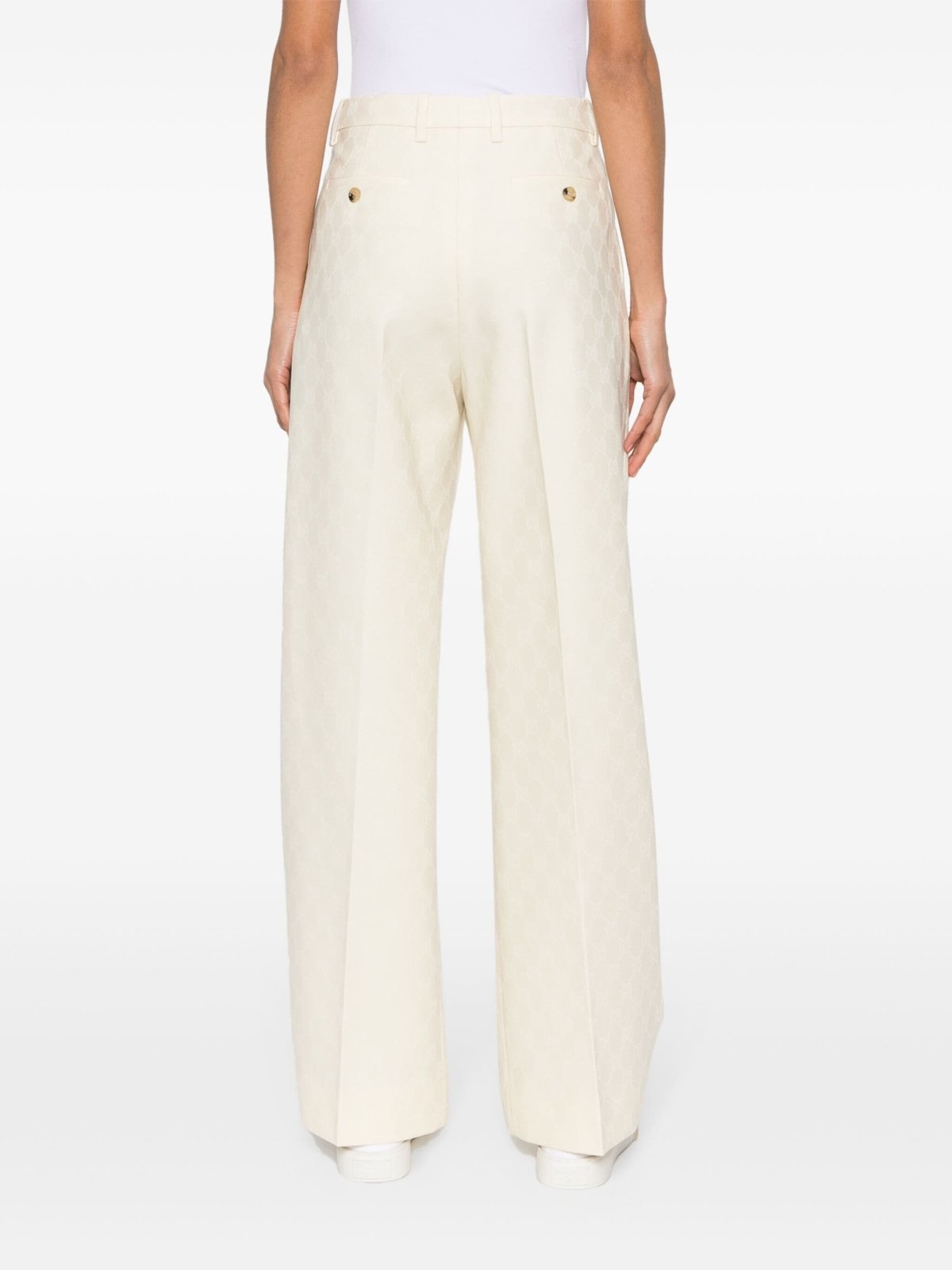 GucciIvory Wide-Leg Tailored Trousers at Fashion Clinic