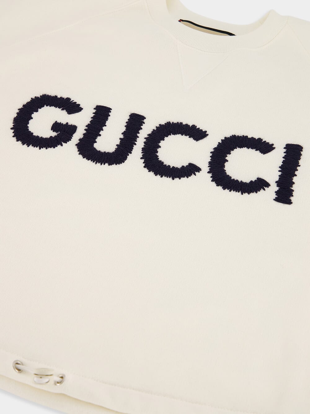 GucciKnitted Effect Gucci Embroidery Sweatshirt at Fashion Clinic