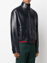 GucciLeather bomber jacket at Fashion Clinic
