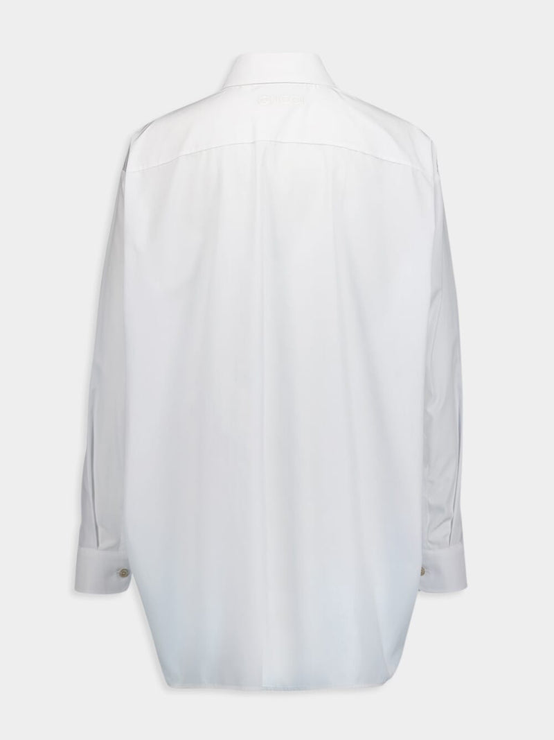 GucciLogo-Embroidered Cotton Shirt at Fashion Clinic