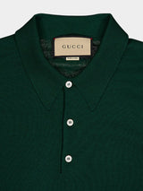 GucciLogo-Embroidered Wool Polo Sweater at Fashion Clinic