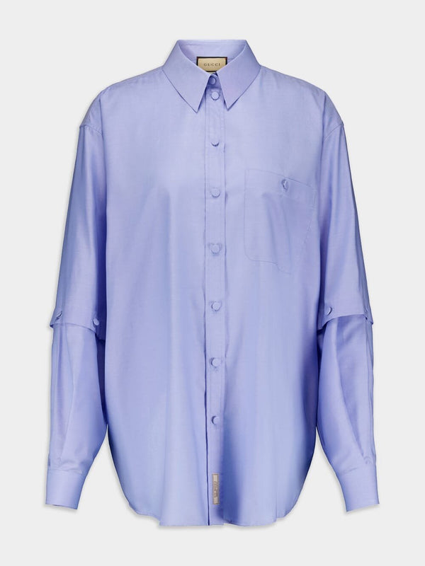 GucciLogo-Patch Detachable-Sleeve Shirt at Fashion Clinic