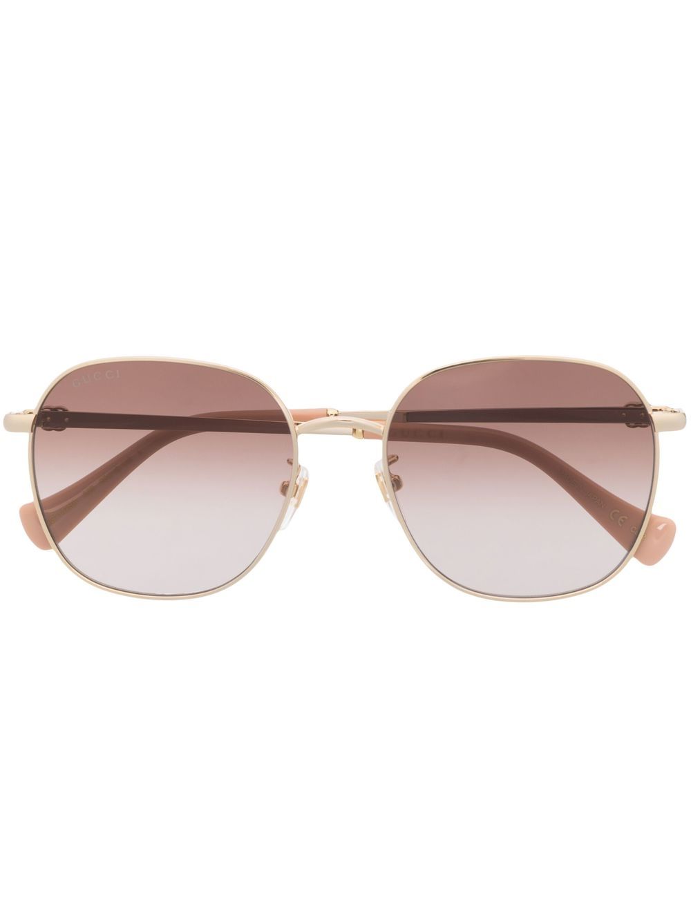 Gucci Low Nose Round Sunglasses Gold w/Brown Lens | Fashion Clinic