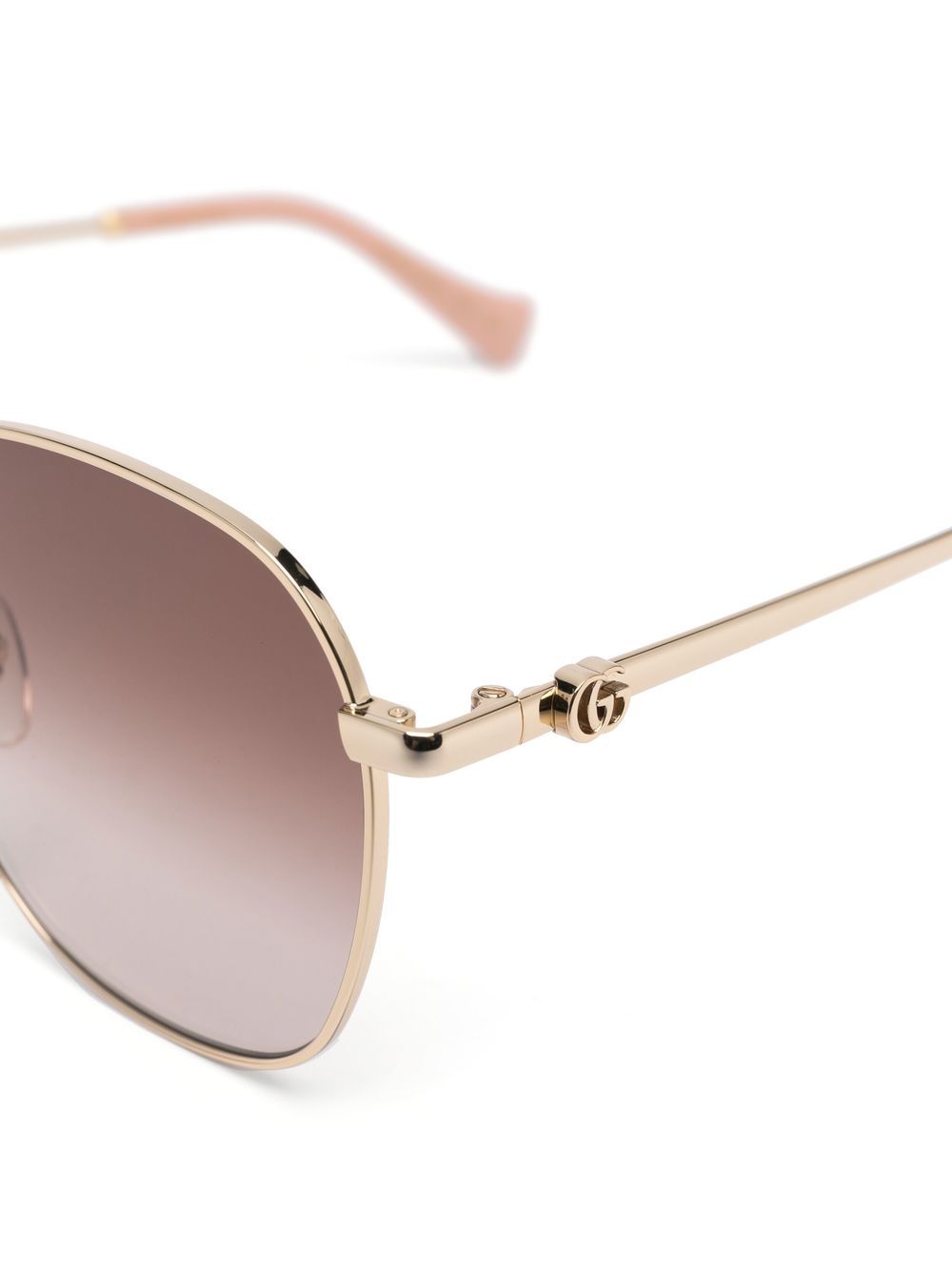 Gucci Low Nose Round Sunglasses Gold w/Brown Lens | Fashion Clinic
