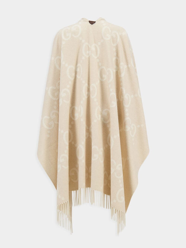 GucciReversible Jumbo GG Cashmere Beige Poncho at Fashion Clinic