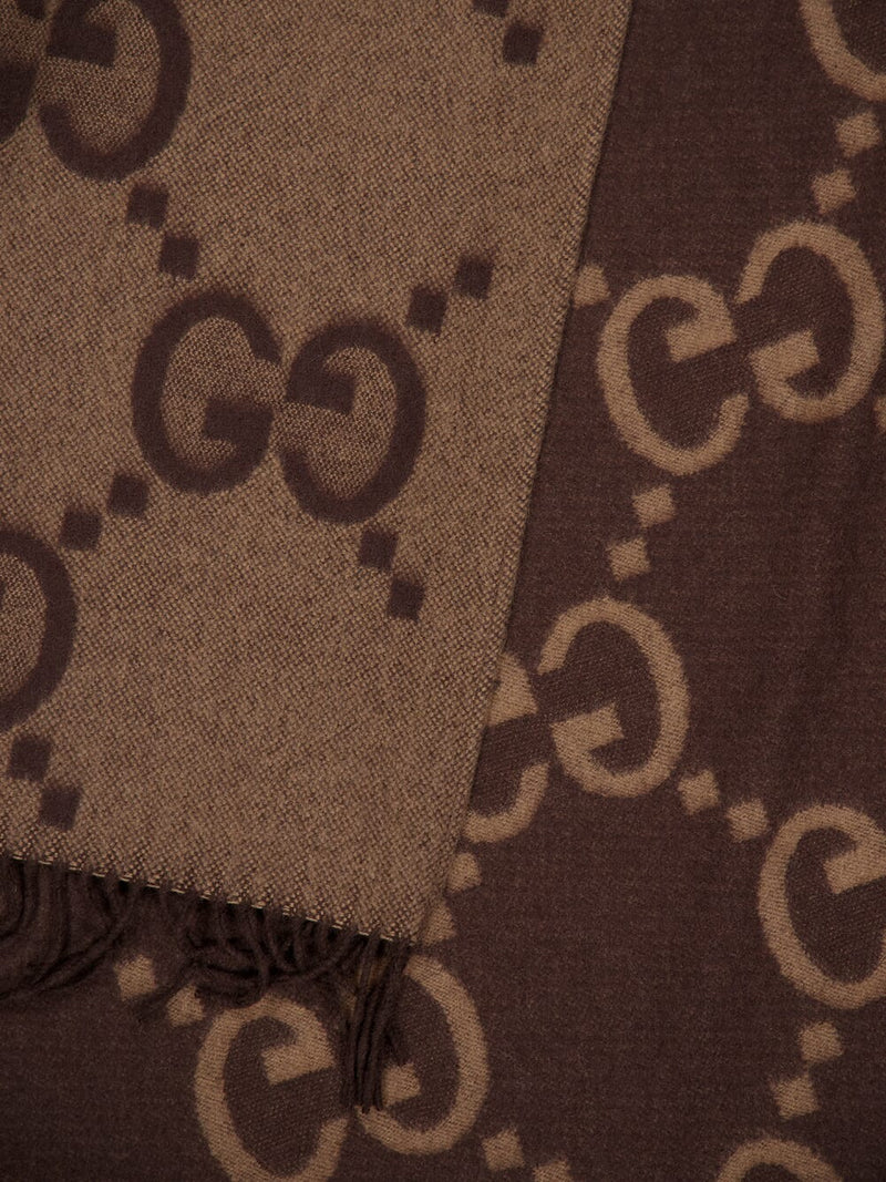 GucciReversible Jumbo GG Cashmere Brown Poncho at Fashion Clinic