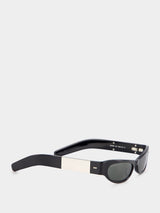 GucciShiny Black Cat-Eye Frame Sunglasses at Fashion Clinic