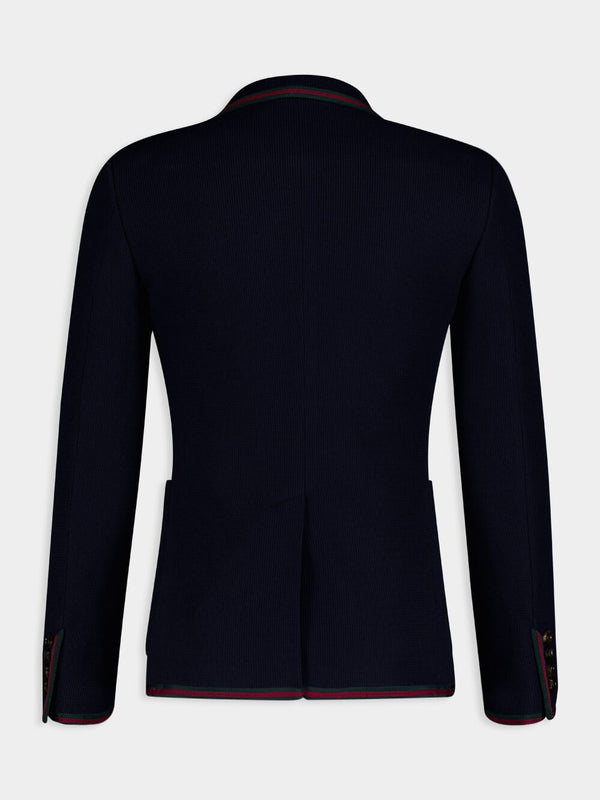 GucciSingle-Breasted Web Cotton Jersey Jacket at Fashion Clinic