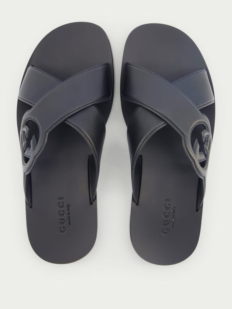 GucciSLIDE SANDALS NEW BRIGHTON LEATHER at Fashion Clinic