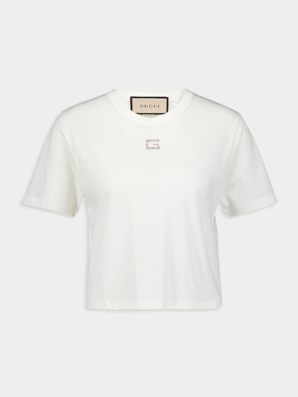 GucciSquare G rhinestone-embellished Cotton T-shirt at Fashion Clinic