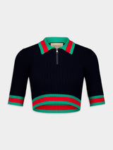 GucciStretch Viscose Cropped Polo Shirt at Fashion Clinic