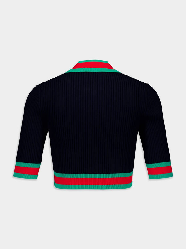 GucciStretch Viscose Cropped Polo Shirt at Fashion Clinic