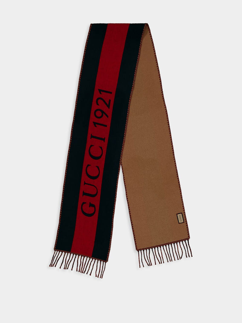 GucciWeb-Stripe Jacquard Wool Scarf at Fashion Clinic