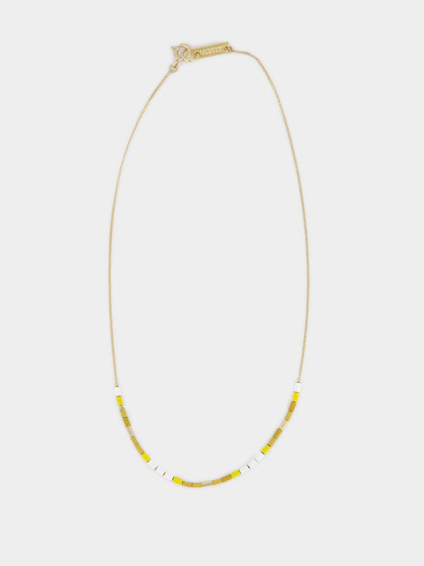 Isabel MarantChain-Link Beaded Yellow Necklace at Fashion Clinic