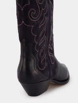 Isabel MarantDuerto Black Suede Cowboy Boots at Fashion Clinic