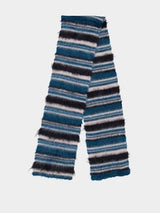 Isabel MarantDuke Striped Brushed Blue Scarf at Fashion Clinic