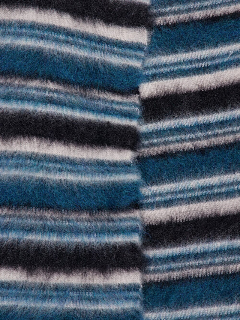 Isabel MarantDuke Striped Brushed Blue Scarf at Fashion Clinic