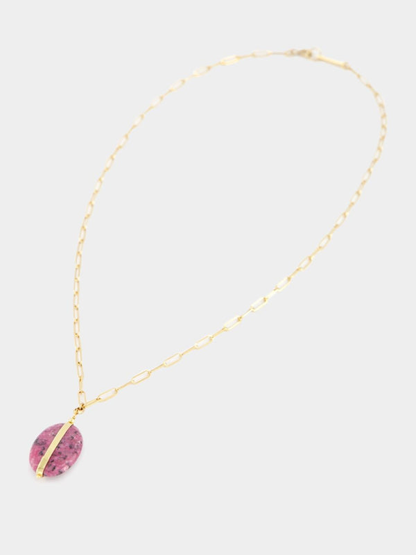 Isabel MarantEmbellished Pendant Pink Necklace at Fashion Clinic