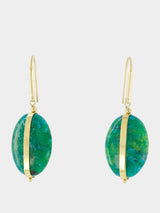 Isabel MarantGemstone-Embellished Green Drop Earrings at Fashion Clinic