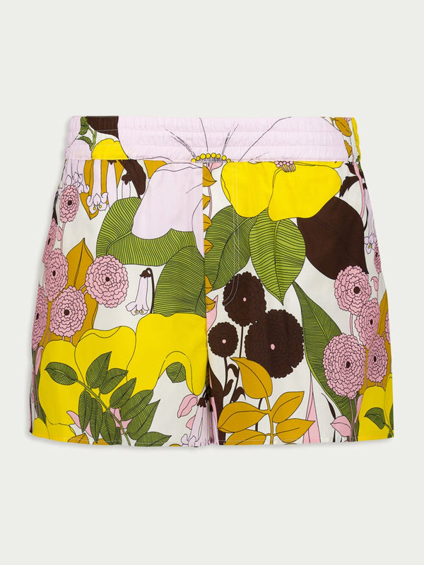 La DoubleJBig Flowers-Print Cotton Shorts at Fashion Clinic