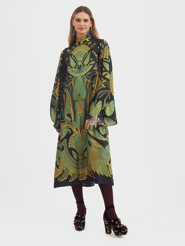 La DoubleJMagnifico Silk Twill Midi Dress at Fashion Clinic