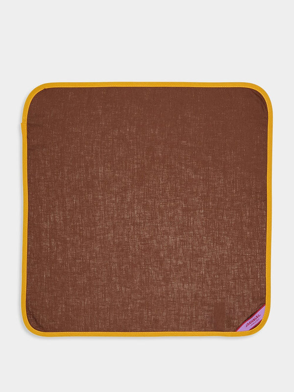 La DoubleJSet Of 2 Large Brown Napkins at Fashion Clinic