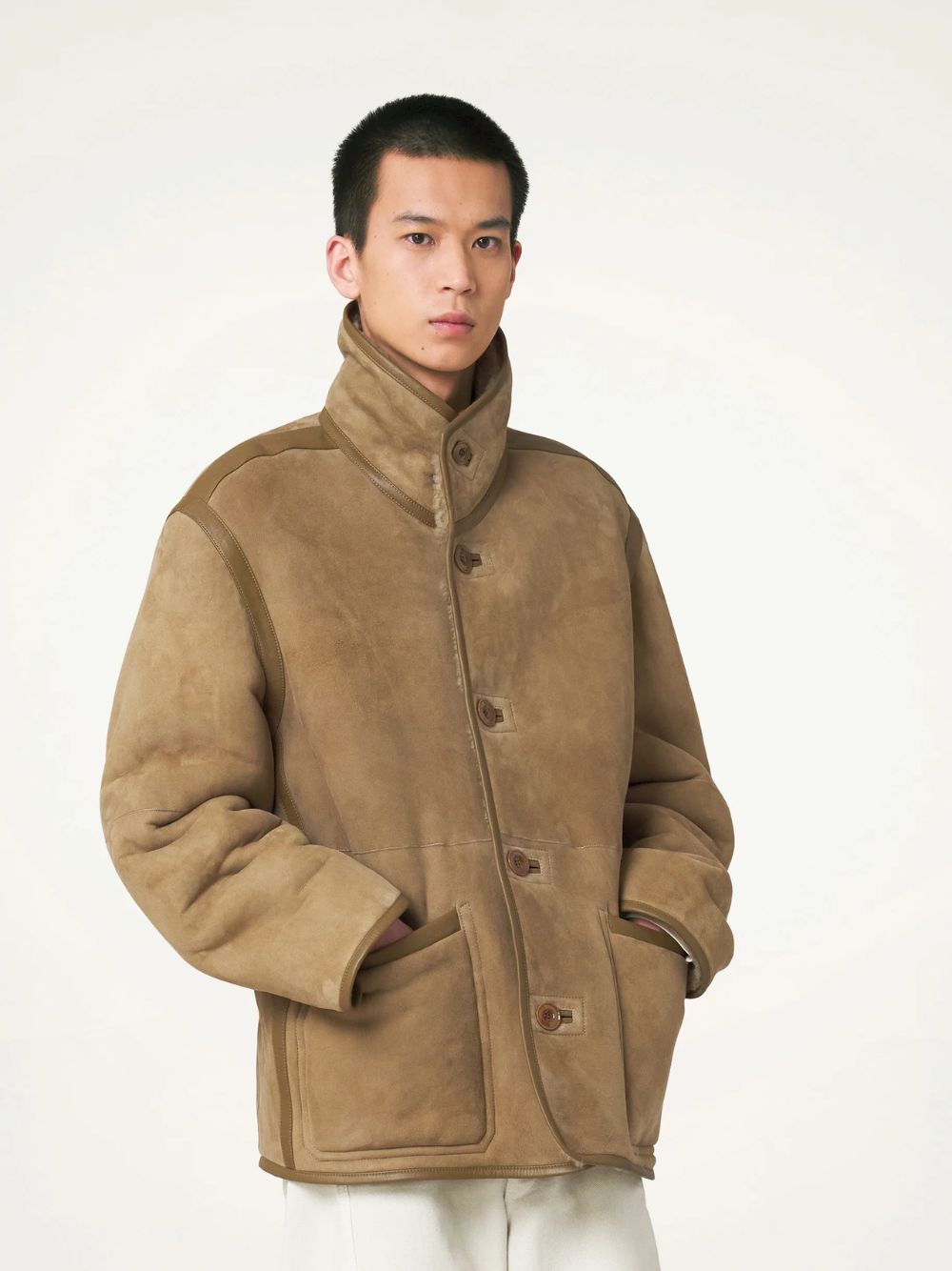 Ff motif deals shearling jacket