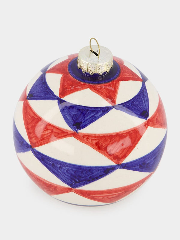 Les OttomansBlue and Red 10cm Christmas Ball at Fashion Clinic