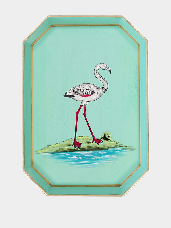 Les OttomansHand-paited Flamingo Iron Tray at Fashion Clinic