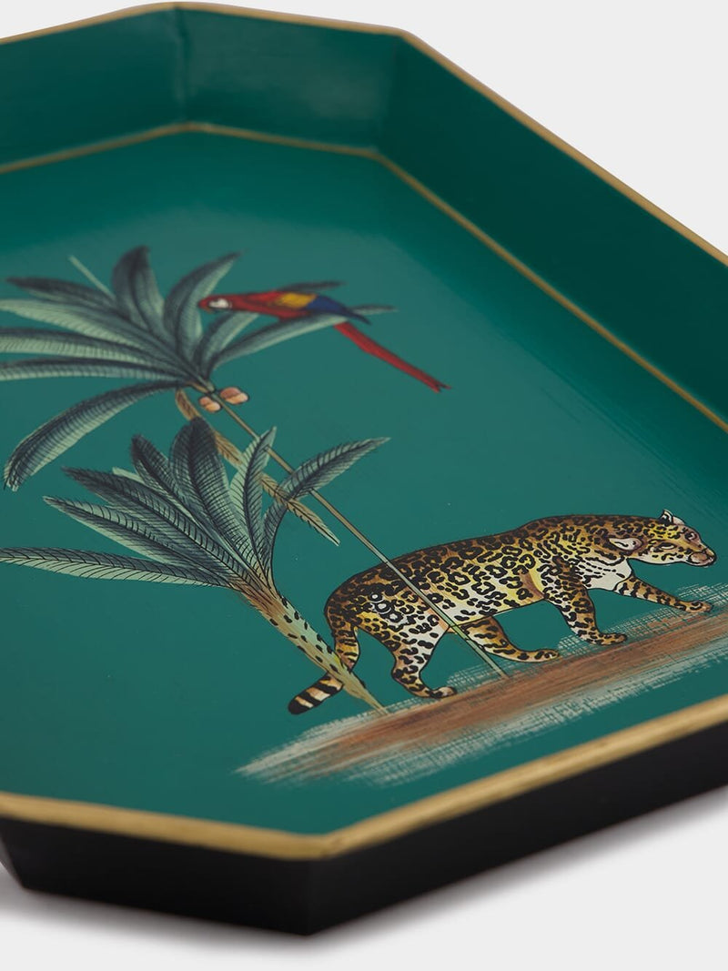 Les OttomansHandpainted Leopard Iron Tray at Fashion Clinic