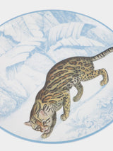 Les OttomansLa Menagerie Ottomane Leopard Dinner Plate in Blue at Fashion Clinic