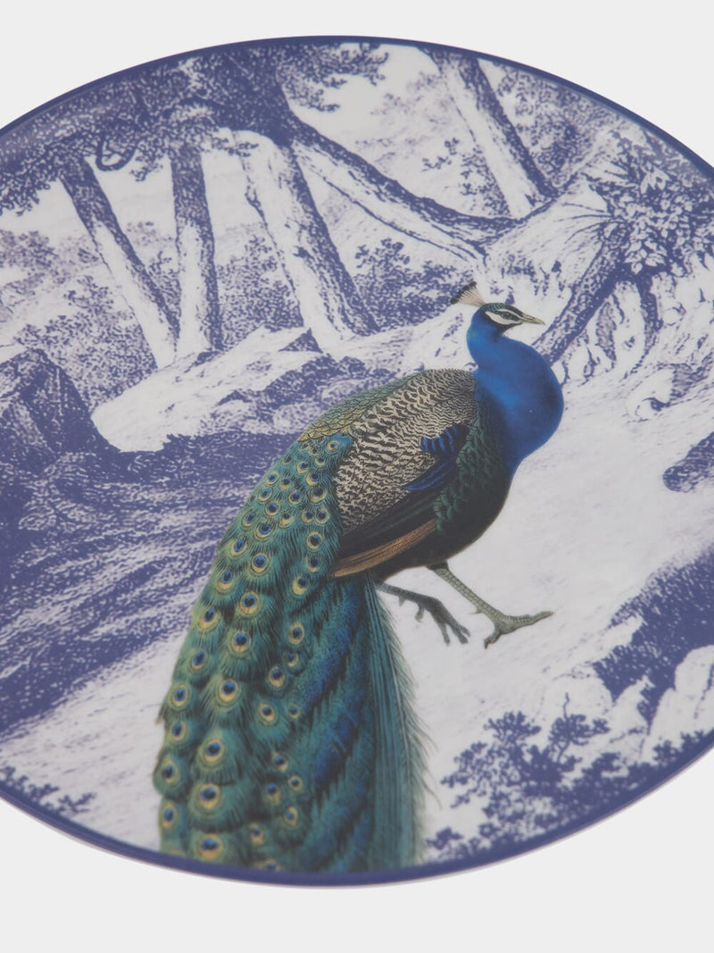Les OttomansLa Menagerie Ottomane Peacock dinner plate at Fashion Clinic