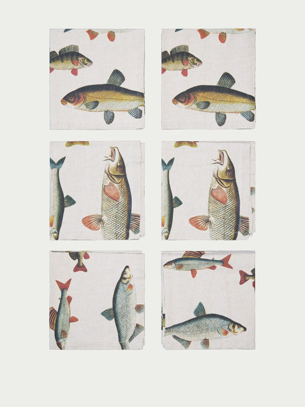LinoroomSet of 6 Fishes Napkins at Fashion Clinic