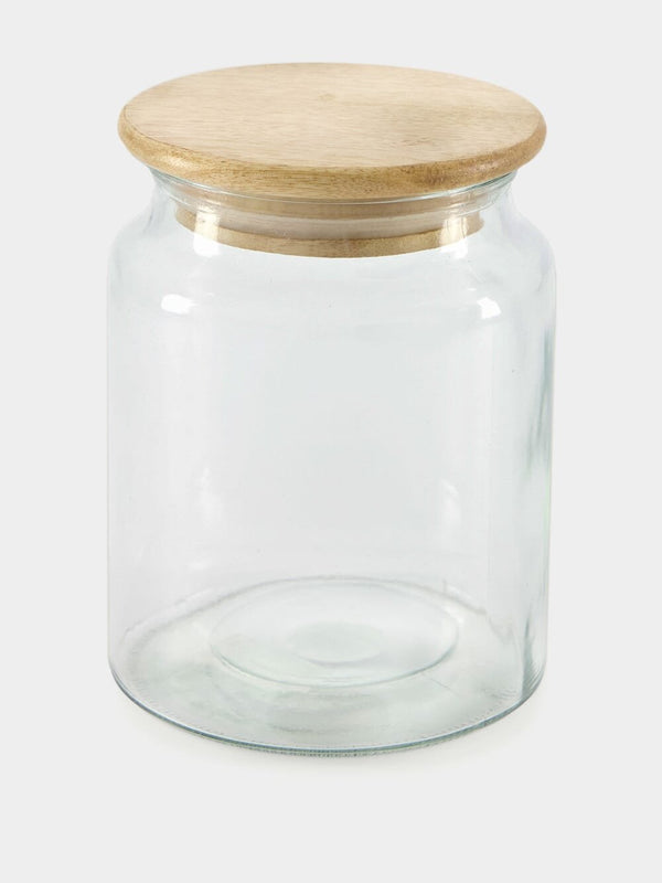 Madam StoltzGlass Jar With Wooden Lid at Fashion Clinic