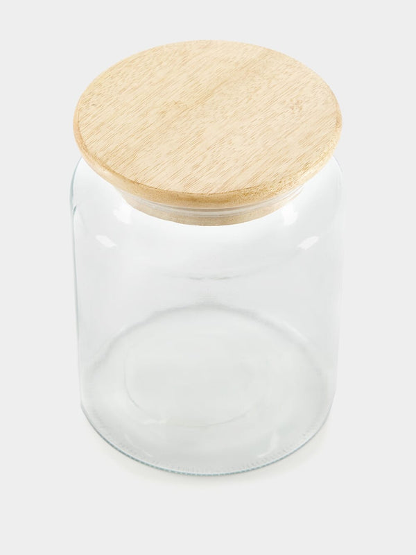 Madam StoltzGlass Jar With Wooden Lid at Fashion Clinic