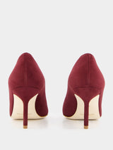 Manolo BlahnikBB 70 Red Suede Pointed Toe Pumps at Fashion Clinic