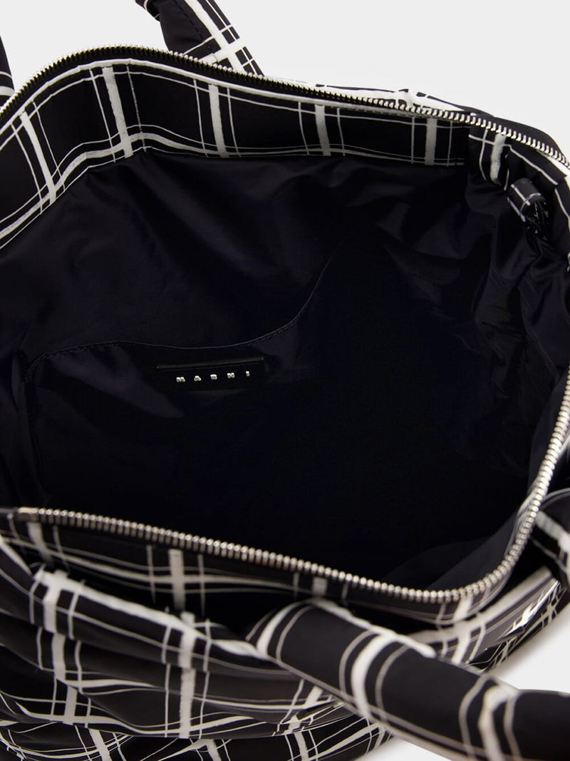 MarniChecked Puff Tote Bag at Fashion Clinic