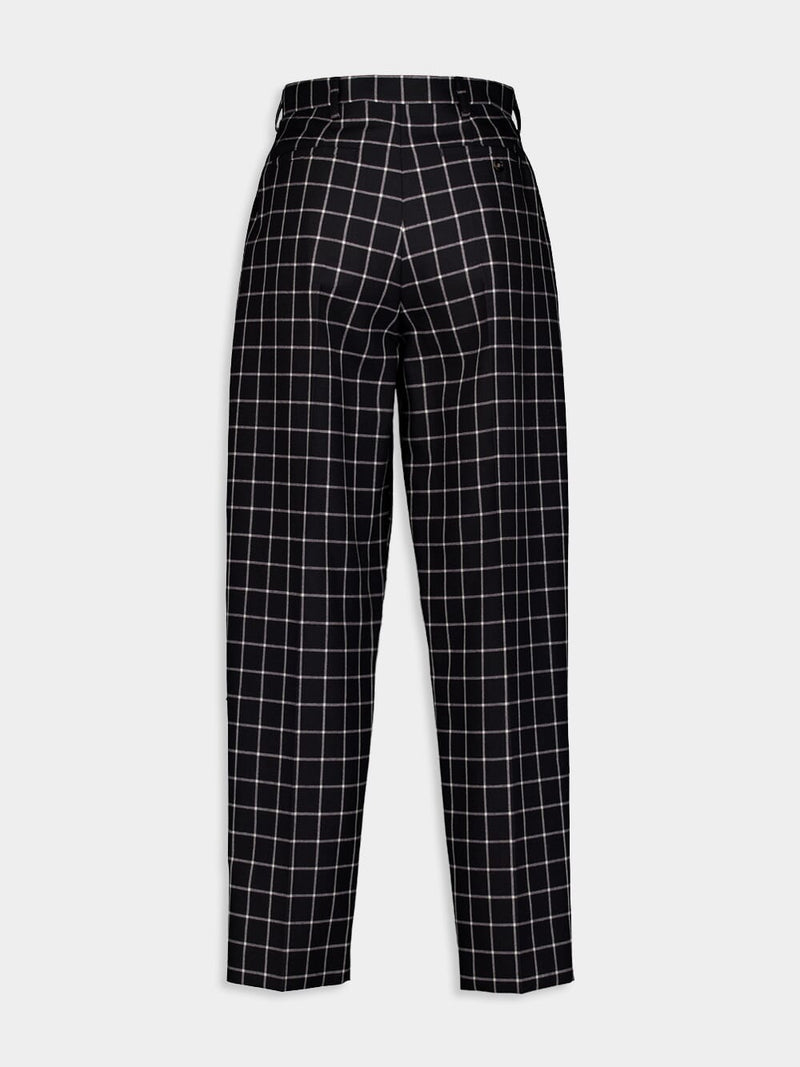 MarniChecked Tapered Cotton Trousers at Fashion Clinic