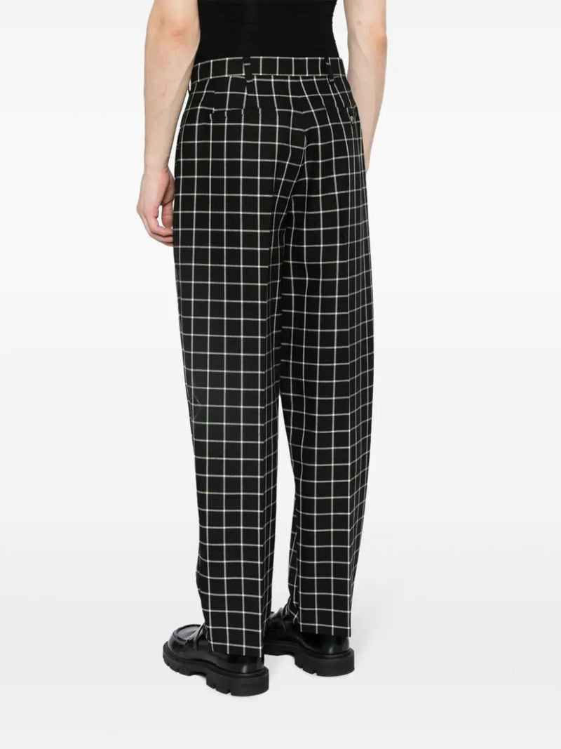 MarniChecked Tapered Cotton Trousers at Fashion Clinic