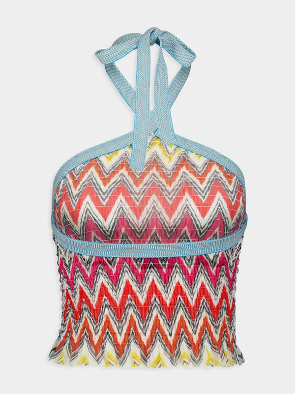 Missoni MareKnitted Halterneck Crop Top in Multicolour at Fashion Clinic