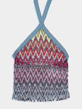 Missoni MareKnitted Halterneck Crop Top in Multicolour at Fashion Clinic