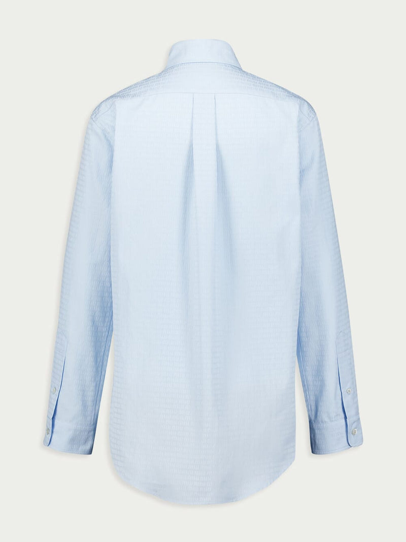 Miu MiuLogo-Print Long-Sleeve Poplin Shirt at Fashion Clinic