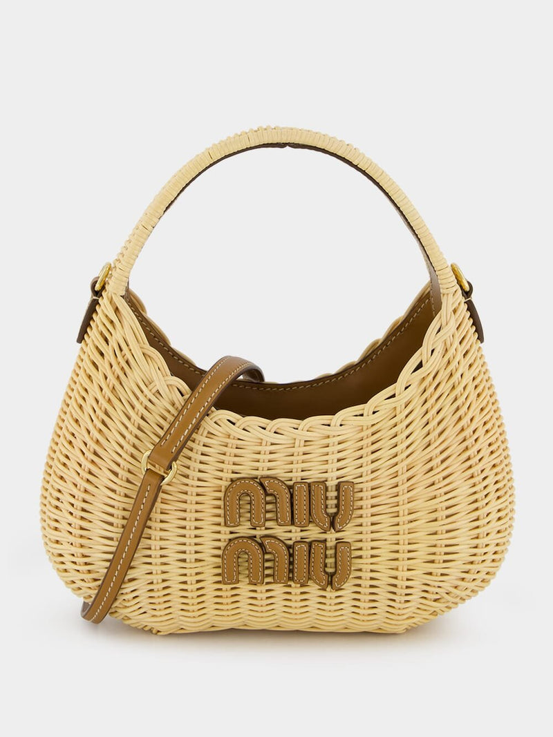 Miu MiuMini Wander Wicker Shoulder Bag at Fashion Clinic