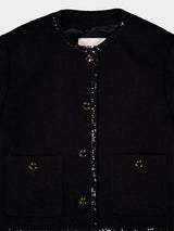 Miu MiuSingle-Breasted Tweed Cropped Blazer at Fashion Clinic